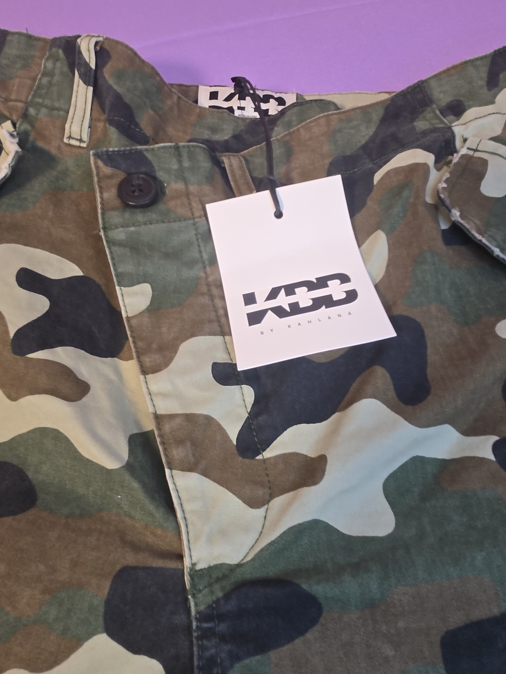 Camo Cargo Pants - Green Brown Black Size M - Picture 6 of 12